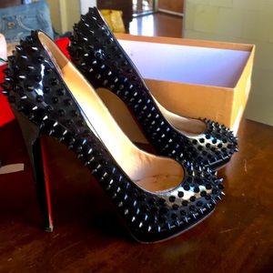 Christian Louboutins spike pumps patent leather